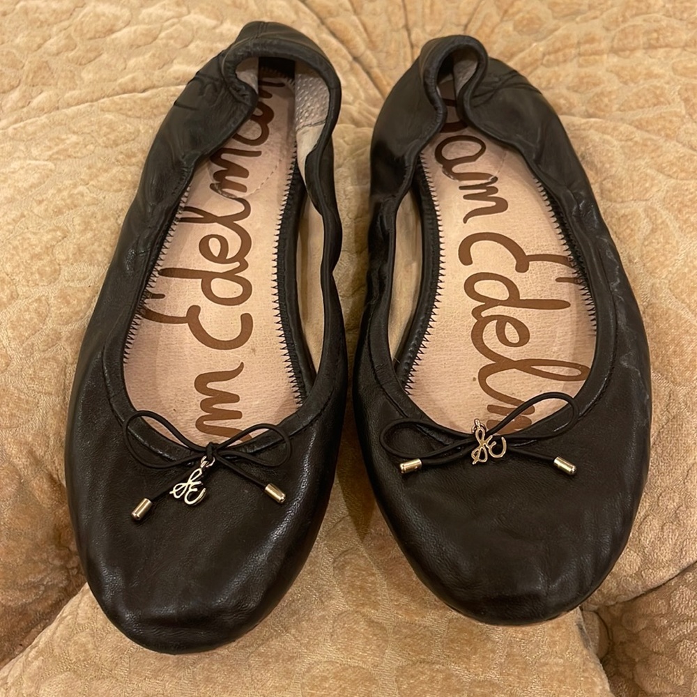 Sam Edelman black leather ballet shoes 8.5